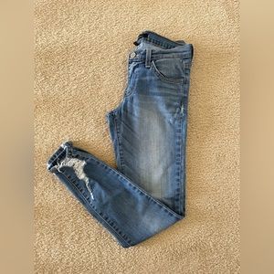 Flying monkey distressed hem jean